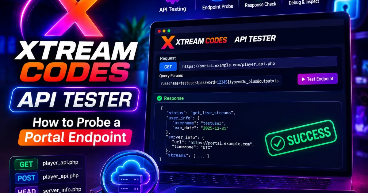 Xtream Codes API Tester: How to Probe a Portal Endpoint